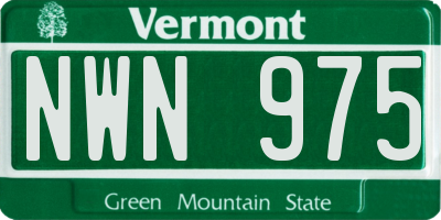VT license plate NWN975