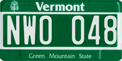 VT license plate NWO048
