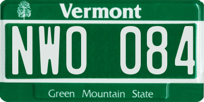 VT license plate NWO084