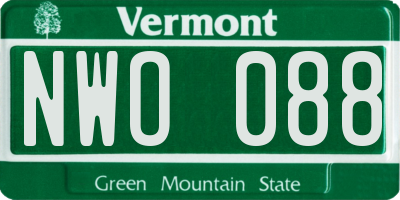 VT license plate NWO088