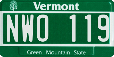 VT license plate NWO119