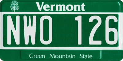 VT license plate NWO126
