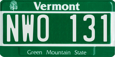 VT license plate NWO131
