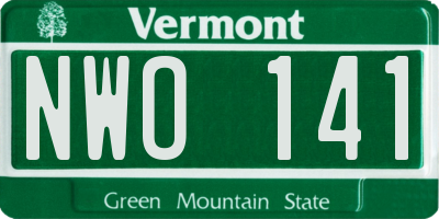 VT license plate NWO141