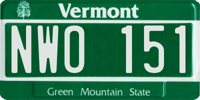 VT license plate NWO151