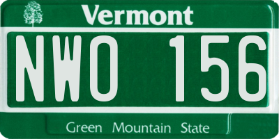 VT license plate NWO156