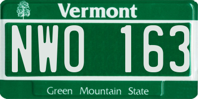 VT license plate NWO163