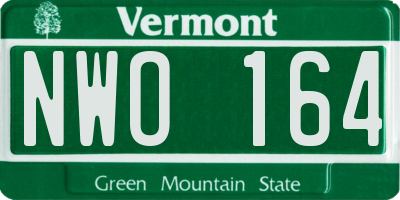 VT license plate NWO164