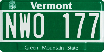 VT license plate NWO177