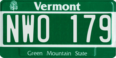VT license plate NWO179