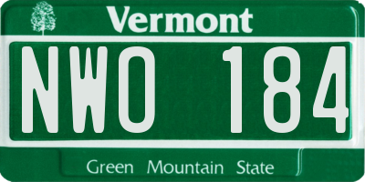 VT license plate NWO184
