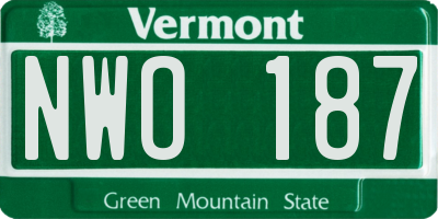 VT license plate NWO187