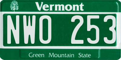 VT license plate NWO253