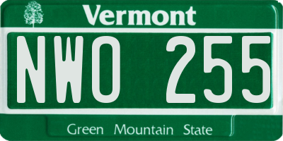 VT license plate NWO255