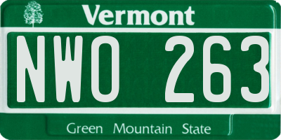 VT license plate NWO263