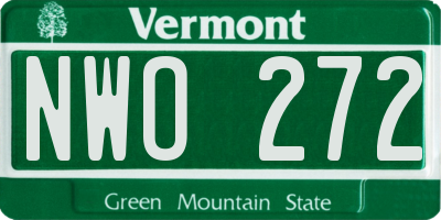 VT license plate NWO272