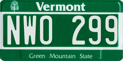 VT license plate NWO299