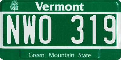 VT license plate NWO319