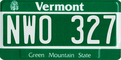 VT license plate NWO327