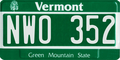 VT license plate NWO352
