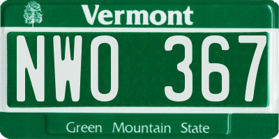VT license plate NWO367
