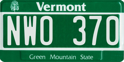 VT license plate NWO370