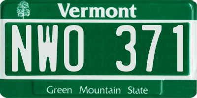 VT license plate NWO371