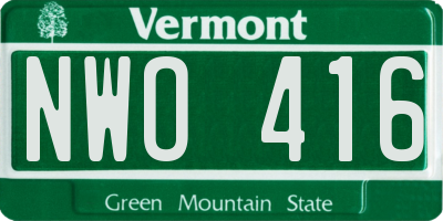 VT license plate NWO416