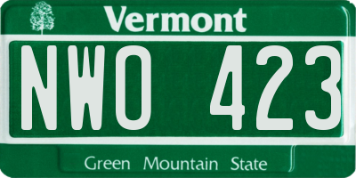 VT license plate NWO423