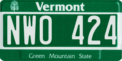 VT license plate NWO424