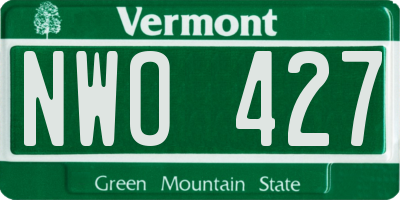 VT license plate NWO427