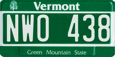 VT license plate NWO438