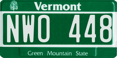VT license plate NWO448