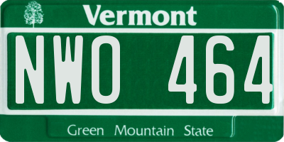 VT license plate NWO464