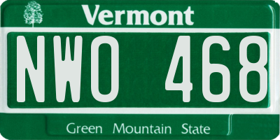 VT license plate NWO468