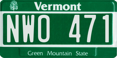 VT license plate NWO471