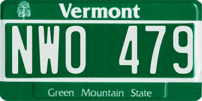 VT license plate NWO479