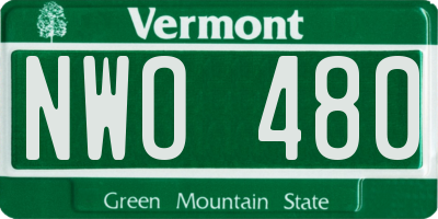 VT license plate NWO480