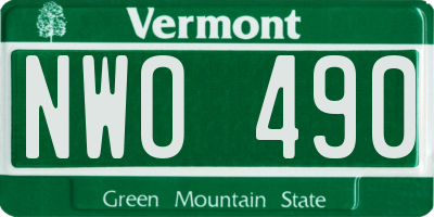 VT license plate NWO490