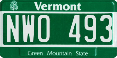 VT license plate NWO493