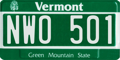 VT license plate NWO501
