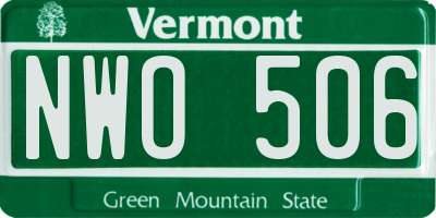 VT license plate NWO506
