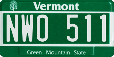 VT license plate NWO511