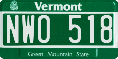 VT license plate NWO518