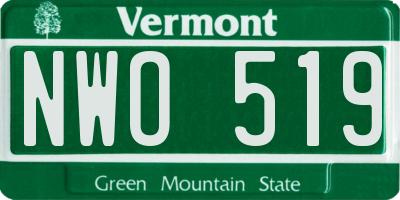 VT license plate NWO519