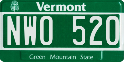 VT license plate NWO520
