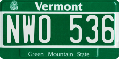 VT license plate NWO536