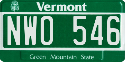 VT license plate NWO546