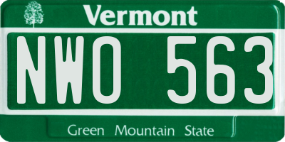 VT license plate NWO563