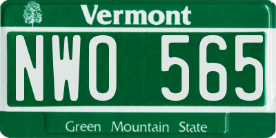 VT license plate NWO565